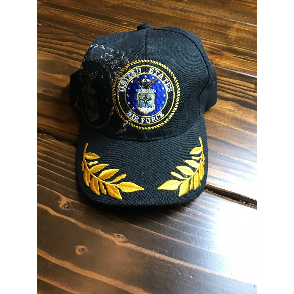 Men's Air Force Black Hat Cap Logo Embroidered